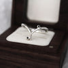 white gold and black diamond wishbone ring