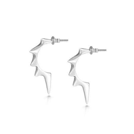 Silver lightening hoop earrings Julie Nicaisse Jewellery Designer in London